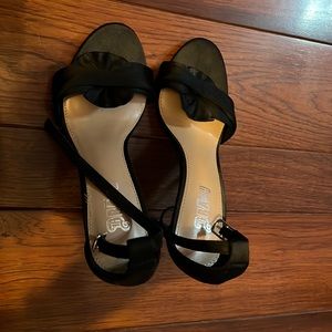 Black opened toed high heels